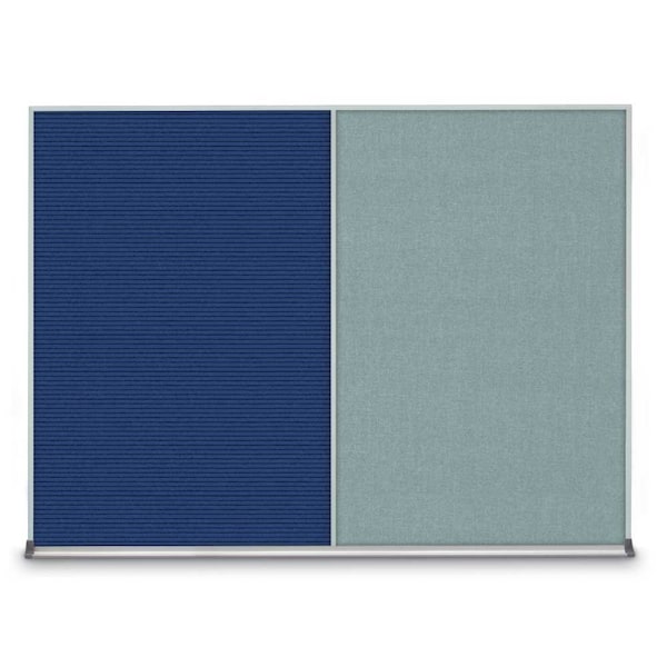 United Visual Products Triple Door Radius Plus Corkboard, 72" x UV8005PLUS-SATIN-AMETHY - main